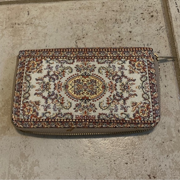 Boho Tapestry Oriental Rug Print Zip-Around Wallet - Accordion Organizer Clutch - Picture 2 of 7